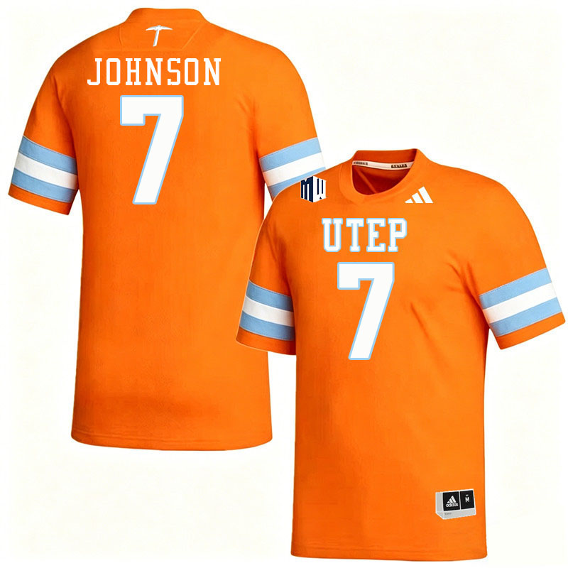 UTEP Miners #7 KD Johnson College Football Jerseys,Uniforms-Orange